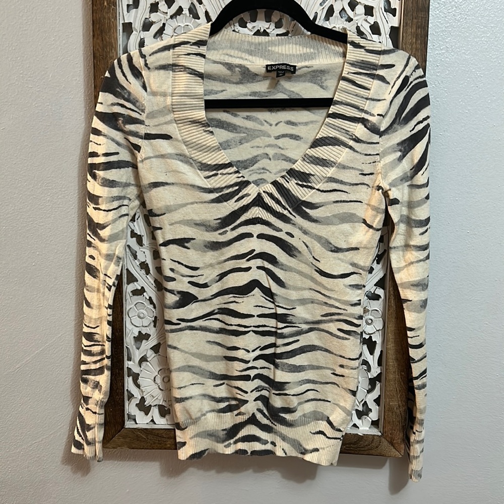 5/$20 Express Zebra Print Vneck Top